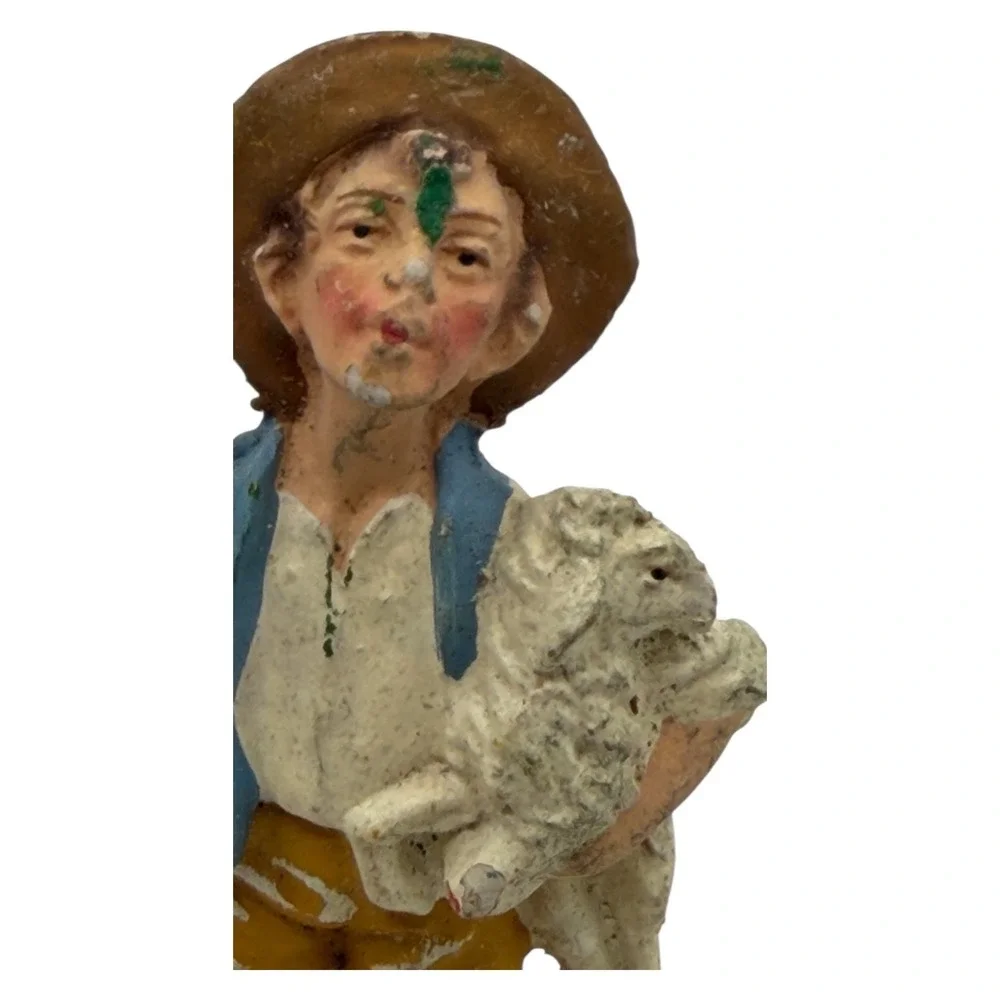Italian Nativity Shepherd Figurine‎ Hand-Painted Vintage Christmas Scene